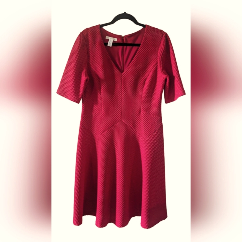 London Times body snug red dress sz 12